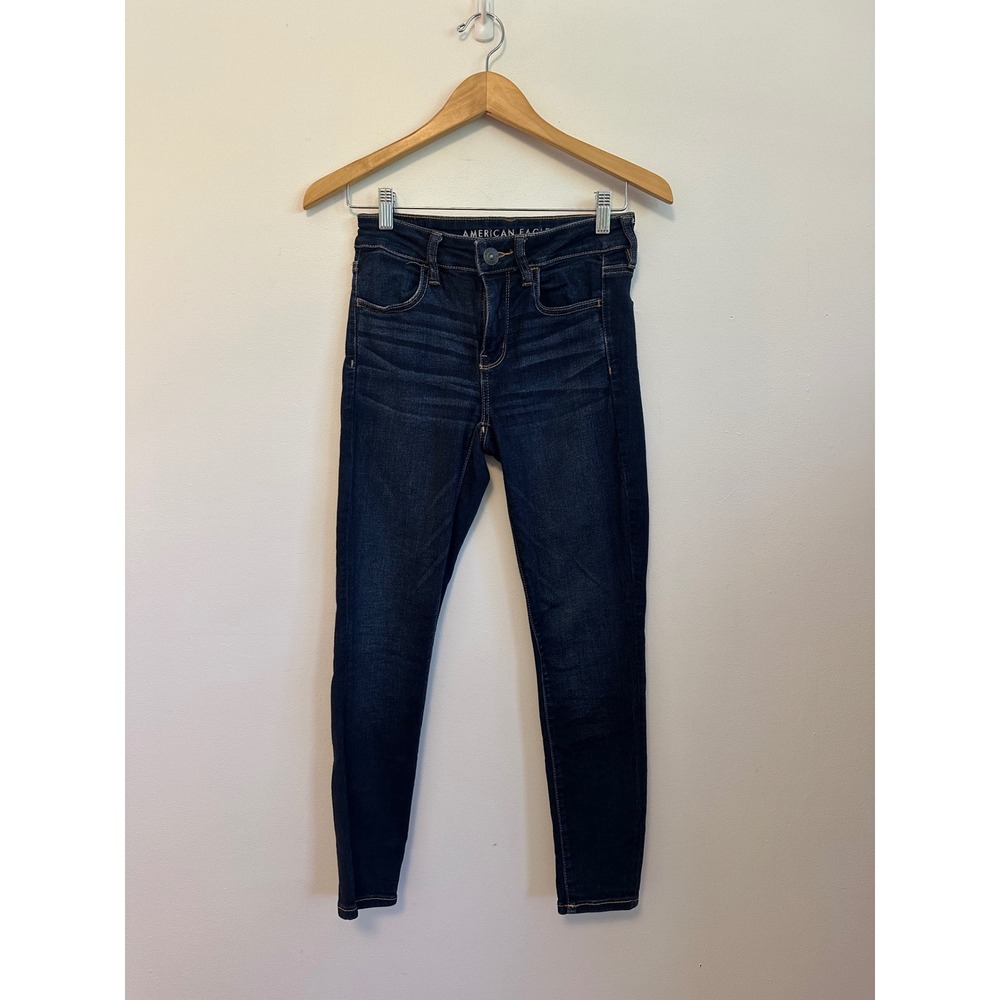 American Eagle Next Level Stretch Skinny Jeans in Dark Indigo | Size 4 Short